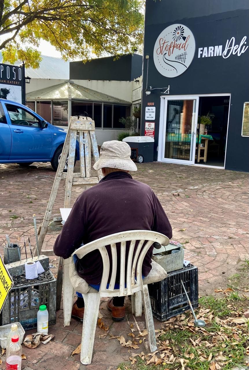 Roedolf Clench painting Stofpad on location